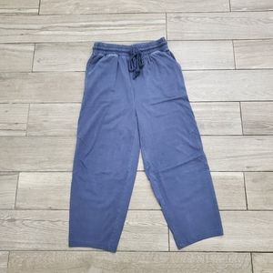 NWOT Universal Thread women' 100% cotton grayish blue boxy cropped pull-on pants